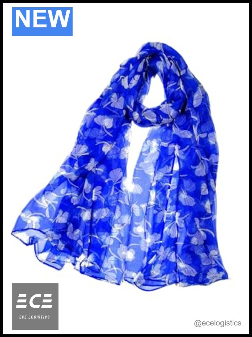 Mulberry Silk Blend Long Scarf Semi-Sheer Floral Wrap Shawl